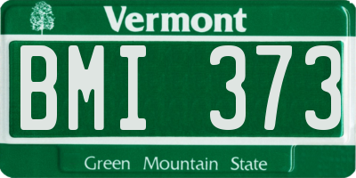 VT license plate BMI373