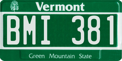 VT license plate BMI381