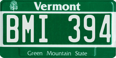 VT license plate BMI394
