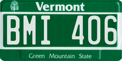 VT license plate BMI406