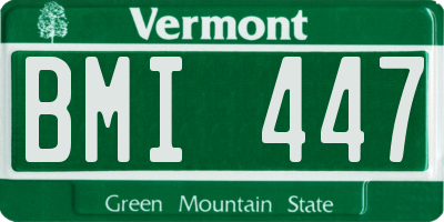 VT license plate BMI447