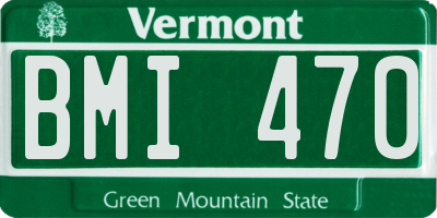 VT license plate BMI470