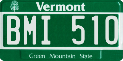 VT license plate BMI510