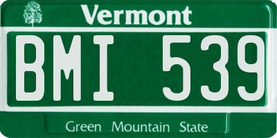 VT license plate BMI539