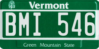 VT license plate BMI546