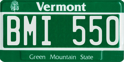 VT license plate BMI550
