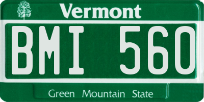 VT license plate BMI560