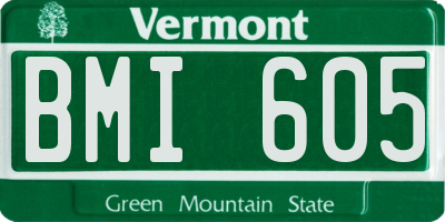 VT license plate BMI605