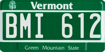 VT license plate BMI612