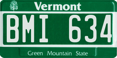 VT license plate BMI634