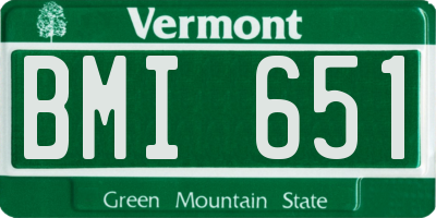 VT license plate BMI651
