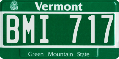 VT license plate BMI717