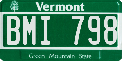 VT license plate BMI798