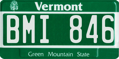 VT license plate BMI846