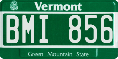 VT license plate BMI856