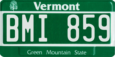 VT license plate BMI859