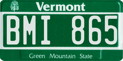 VT license plate BMI865