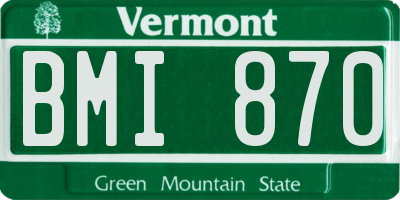 VT license plate BMI870