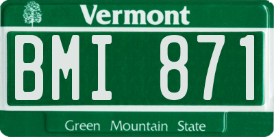 VT license plate BMI871