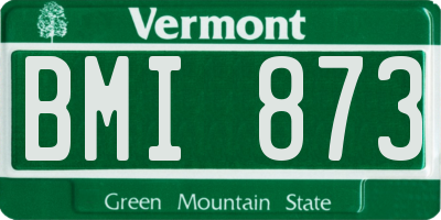 VT license plate BMI873