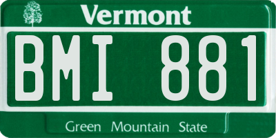 VT license plate BMI881