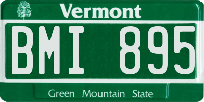 VT license plate BMI895