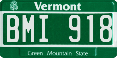 VT license plate BMI918