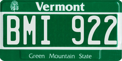VT license plate BMI922
