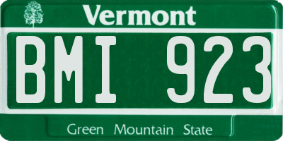 VT license plate BMI923