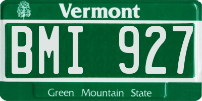VT license plate BMI927