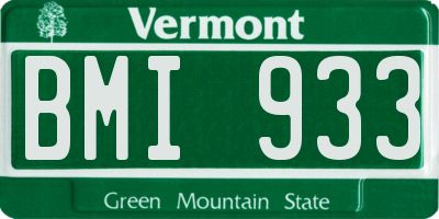 VT license plate BMI933