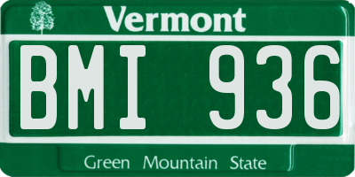 VT license plate BMI936