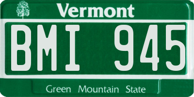 VT license plate BMI945