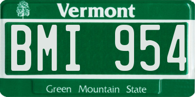 VT license plate BMI954