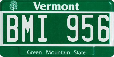 VT license plate BMI956