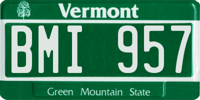 VT license plate BMI957