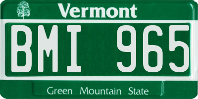 VT license plate BMI965