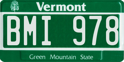 VT license plate BMI978
