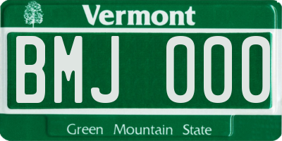 VT license plate BMJ000