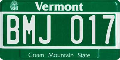 VT license plate BMJ017