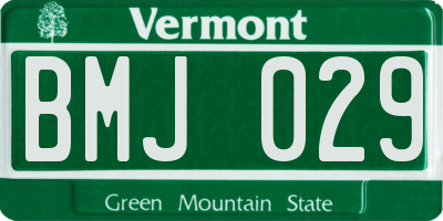 VT license plate BMJ029