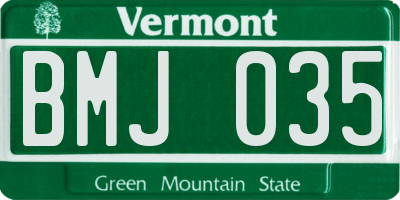 VT license plate BMJ035