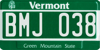 VT license plate BMJ038