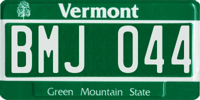 VT license plate BMJ044