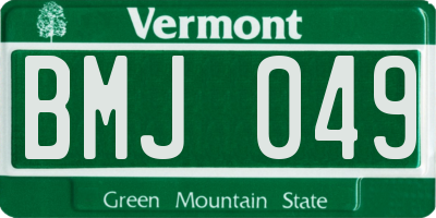 VT license plate BMJ049