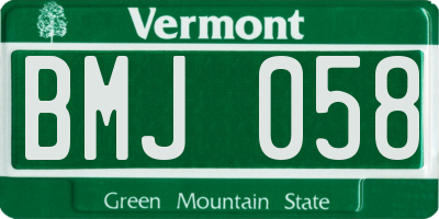 VT license plate BMJ058