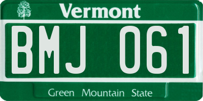 VT license plate BMJ061