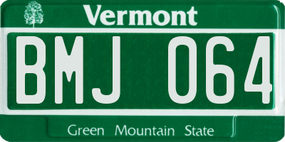 VT license plate BMJ064