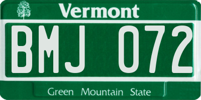 VT license plate BMJ072