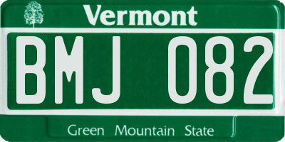 VT license plate BMJ082